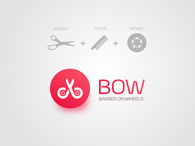 BOW Logo (Update) barber barber logo barberonwheels branding comb concept design dribbble illustration logo typography