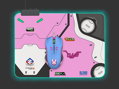 [Unofficial!] Razer x Overwatch D.Va Peripherals chroma d.va dva game illustration led licensed lighting mat mouse overwatch peripheral peripherals pink razer rgb