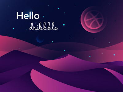 Hello Dribbble! design firstshot gradient hello dribble illustration space vector