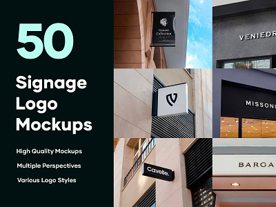50 Signs & Facade Logo Mockups - PSD