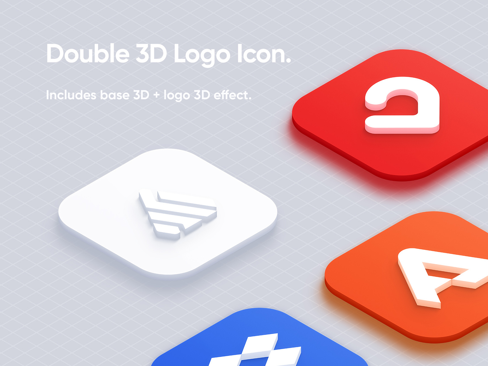 3d isometric app deals logo mockup - psd