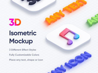 Isometric 3D Mockups - PSD