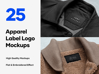 25 Apparel Tag & Labels Logo Mockups - PSD