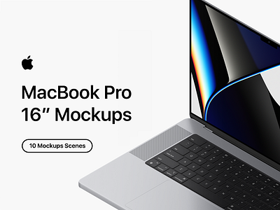 MacBook Pro 16" - 10 Original & Clay Mockups Scenes - PSD