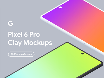 Google Pixel 6 Pro - 20 Clay Mockups Scenes - PSD clay customizable device google google pixel 6 pro graphic design mock up mockup pixel 6 pro pixel 6 pro mockup psd smartphone ui