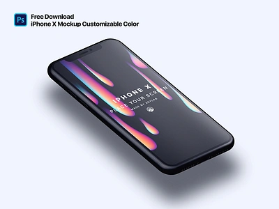 iPhone X Customizable Color Perspective Mockup download free free iphone x free mockup iphone x iphonex mockup psd