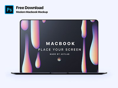 Modern Macbook Customizable Mockup PSD download free free mockup macbook mockup modern macbook psd