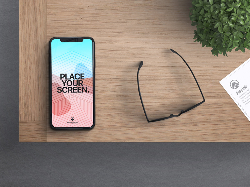 iPhone X in Desk Mockup mockup iphone x mockup iphone x free mockup download psd free