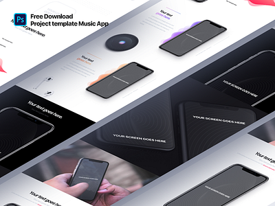 Music Project Template app free graphic design mockup psd template ui uiux user interface