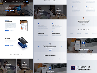 Template AerPay Website app free graphic design psd template ui uiux user interface website website template