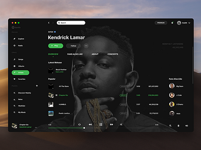 Spotify Redesign Concept app concept free graphic design psd redesign spotify ui uiux user interface