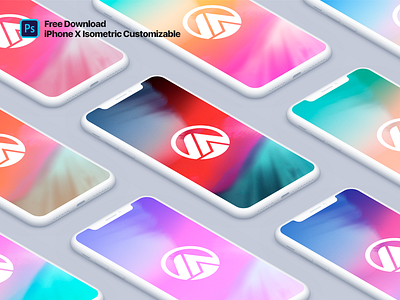 iPhone X Clay Isometric Fully Customizable Color