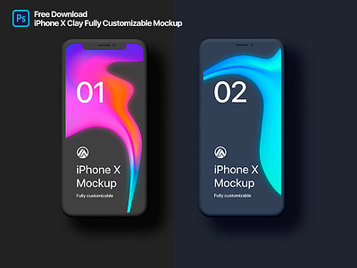 iPhone X Clay Fully Customizable Mockup