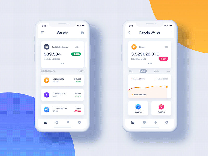 Cryptocurrency Wallets App Light & Dark app cryptocurrency cryptocurrency wallet download freebie graphic design psd ui uidesign uiux user interface wallets