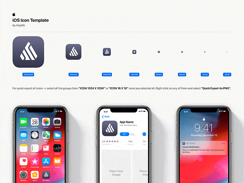 Download iOS Icon Template Mockup - PSD by Asylab on Dribbble PSD Mockup Templates