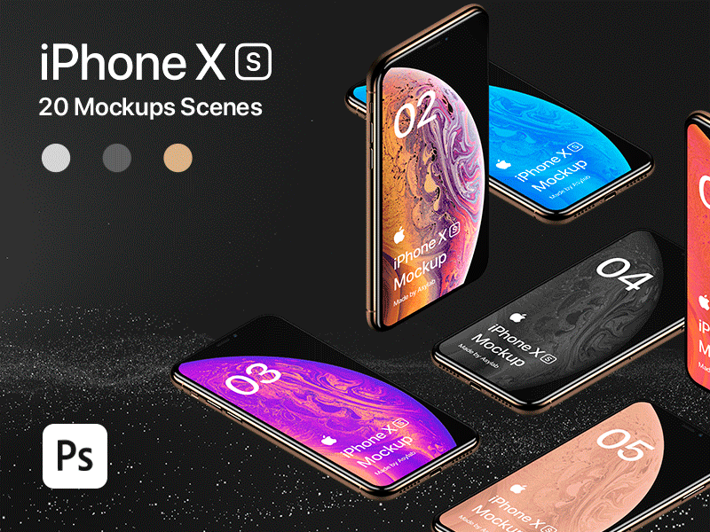 iPhone XS 20 Mockups Scenes 5K - PSD