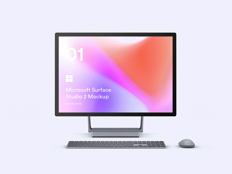 Microsoft Surface Studio 2 - 8 Mockups Scenes - PSD