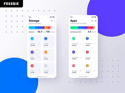 Freebie iOS Storage App - PSD