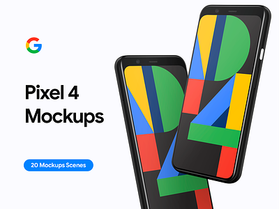 Google Pixel 4 - 20 Mockups Scenes - PSD