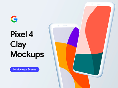 Google Pixel 4 - 20 Clay Mockups Scenes - PSD 4 4xl android app clay custom download google google pixel google pixel 4 mock up mockup mockups pixel 4 mockup pixel 4 mockups psd ui uiux user interface xl