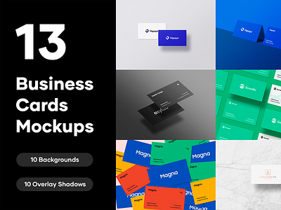 13 Premium Business Cards Mockups - PSD