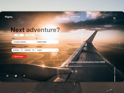 Flight Web adobe design flight plane travel ui ui deisgn uidesign uiux web web design