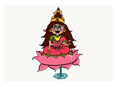 Lakshmi art characterdesign design god illustration indiangod mrugaillustration