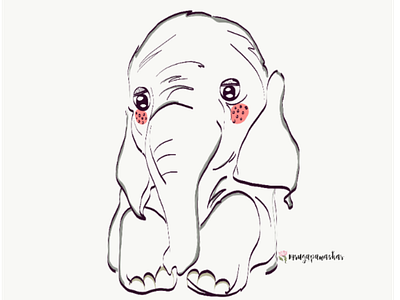 Baby elephant art character design designer illustration mrugaillustrations