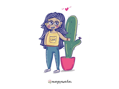 Hi Cacti ! characterdesign digital illustrations plant print