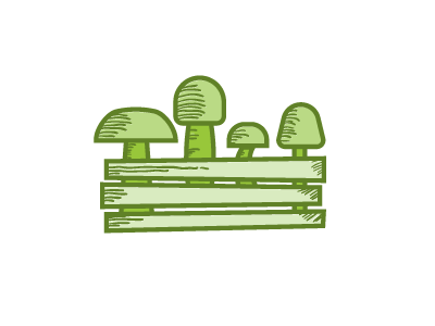 Mushrooms Box design draw logo mushrooms