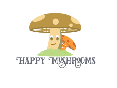 Happymushrooms design digital draw logo logodesign mushrooms