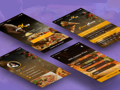 pizzaKing_Online Pizza Order App food app mobile app pizza ui uiux