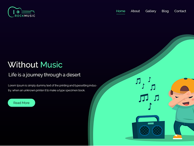 Music Web Landing page ( Header Section )