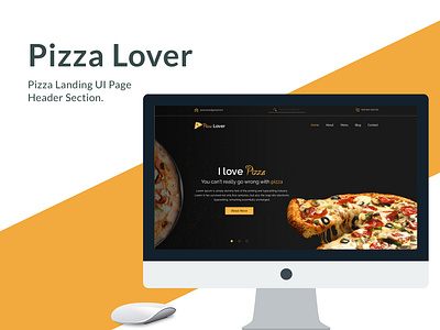 Pizza_Landing Page_Header clean creative food landing page minimal modern pizza ui uiux web design
