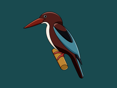 King Fisher art bird bird illustration birds design illustration indian procreate simple simple design wildlife