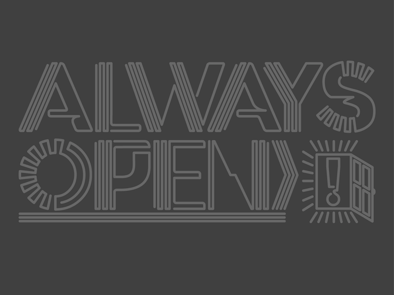 Always (Animation) animation clean door gif modern neon open sign simple style type