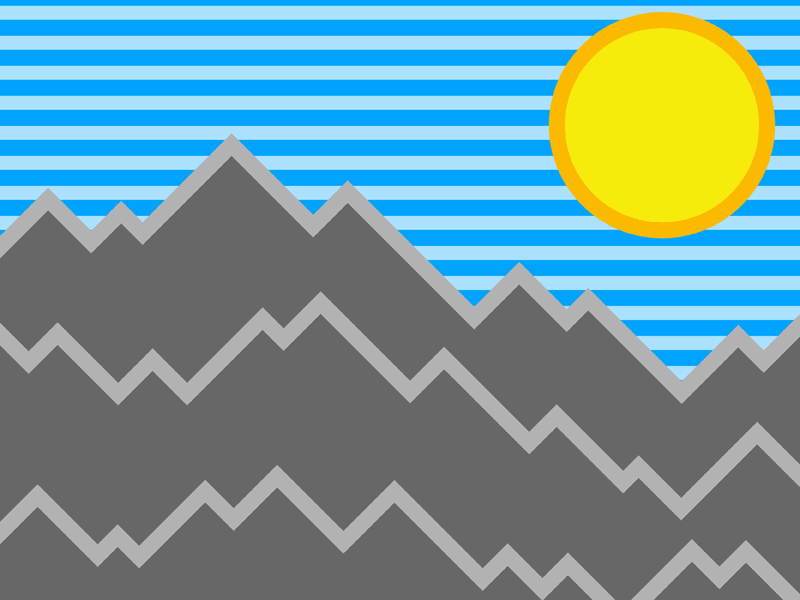 Mountainous (Animation) animation gif illustration loop nature seamless simple sunrise sunset