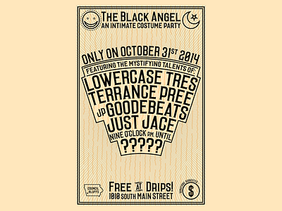 The Black Angel Flyer dj flyer halloween minimal music pattern poster typography