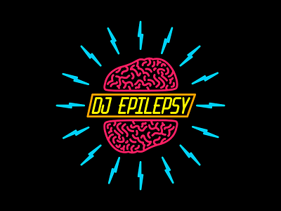 Dj Epilepsy Logo brain custom type dj lightning logo music typography