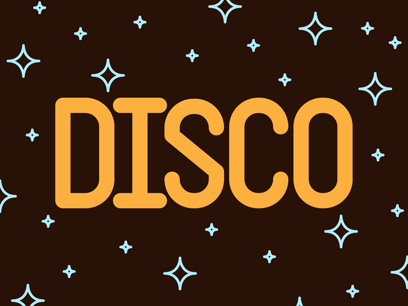 Disco Party Flyer (Animation) custom type disco dj flyer logo music pattern poster stars texas typography