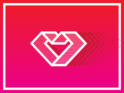 Heart geometric heart illustration linework magenta minimal modern pink