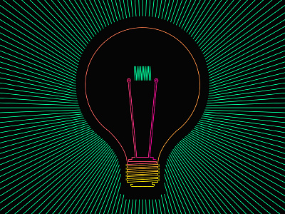 Light Bulb geometric green illustration light bulb linework magenta minimal modern pink yellow