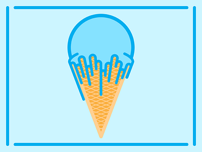 Ice Cream blue geometric ice cream illustration linework minimal modern