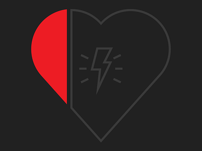 Low Battery black geometric heart heartbreak illustration linework minimal modern