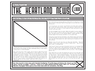 Heartland News Redesign black white community layout minimal newspaper