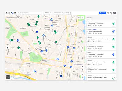 DataPoint - Map Interface app branding design figma interface map typography ui web app