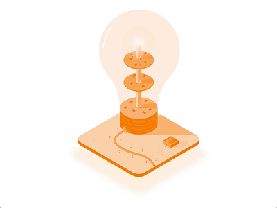 Ideation Light Bulb adobe animation building design illustration isometric light bulb vector xd