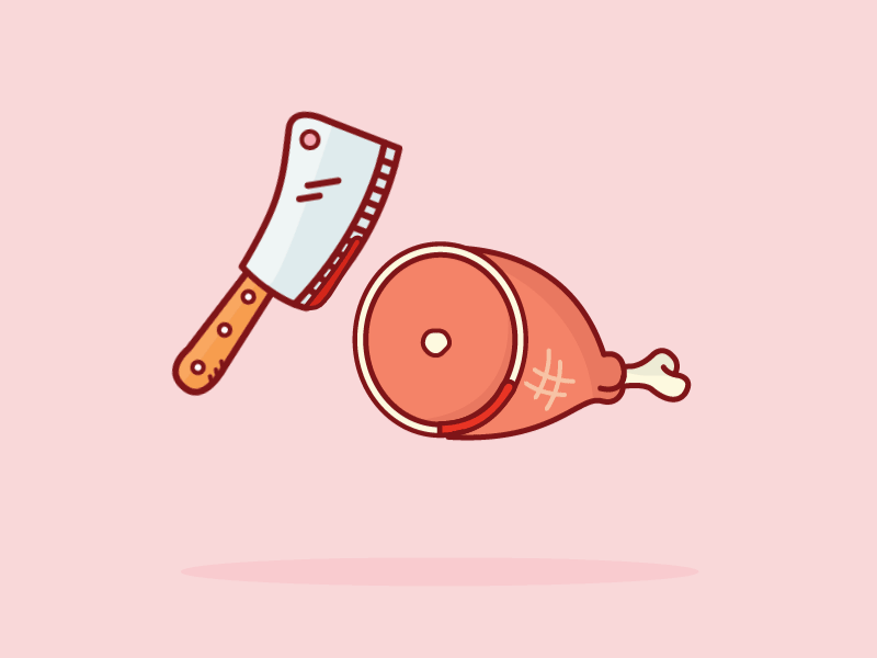 Ham animation gif ham illustrator knife meat
