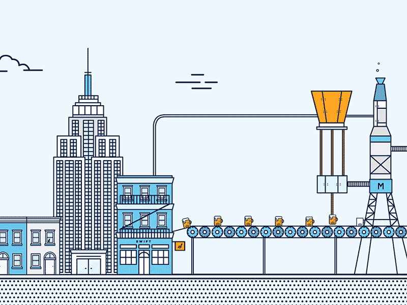 Beers in NYC beer brewery building illustration mapbox ny nyc