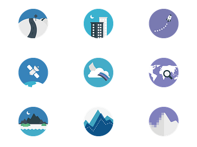 Mapbox.com Redesign - Data icons illustration map mapbox mountain redesign road rocket
